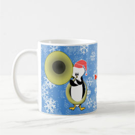 Maßgeschneiderte Baby Penguin Tuba Weihnachtszeit- Kaffeetasse