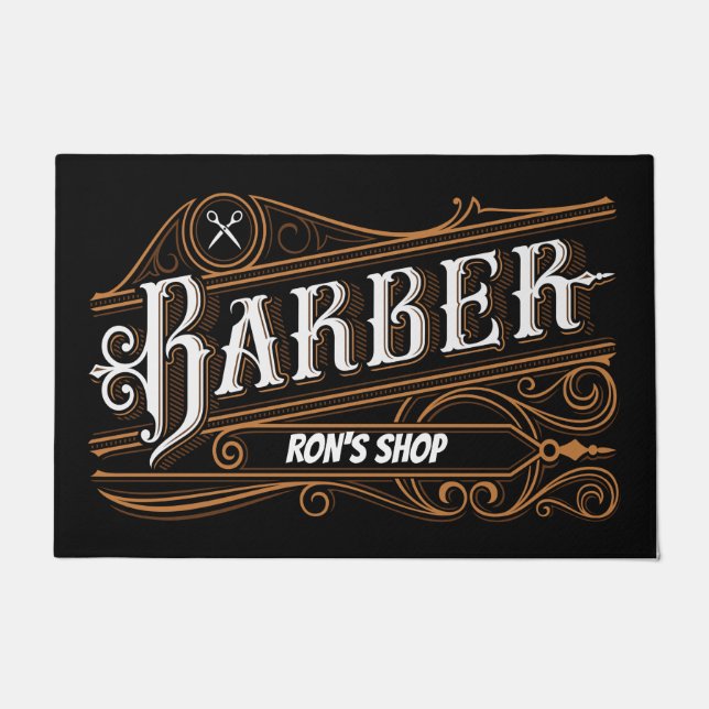 Maßgeschneiderte Barber Doormat, Friseur-Shop Vint Fußmatte (Vorderseite)