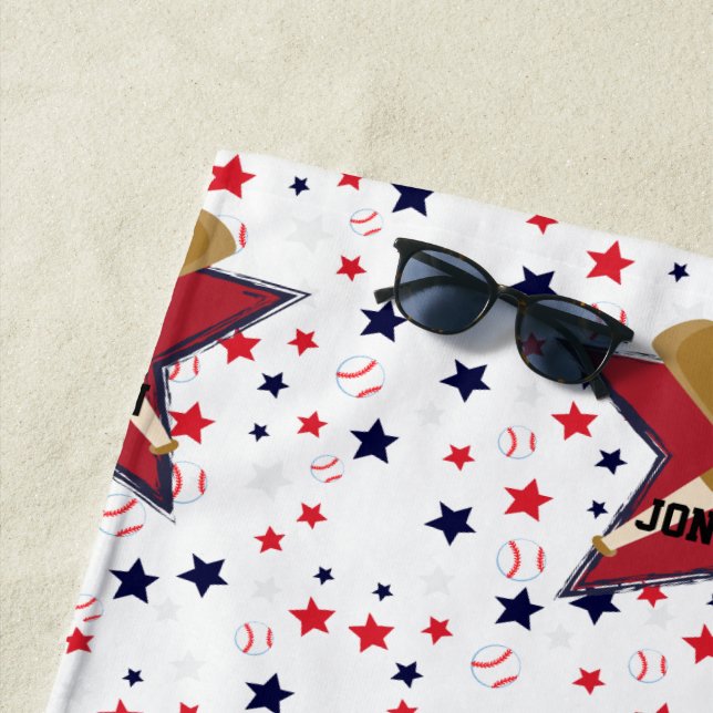 Maßgeschneiderte Baseball-Fledermaus-Balls und Ste Strandtuch (Beispiel)