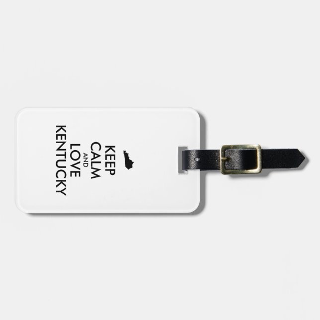 Maßgeschneiderte BEHALTEN CALM und LIEBE KENTUCKY Gepäckanhänger (Vorderseite horizontal)