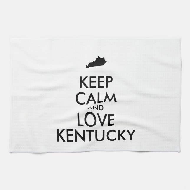 Maßgeschneiderte BEHALTEN CALM und LIEBE KENTUCKY Handtuch (Horizontal)