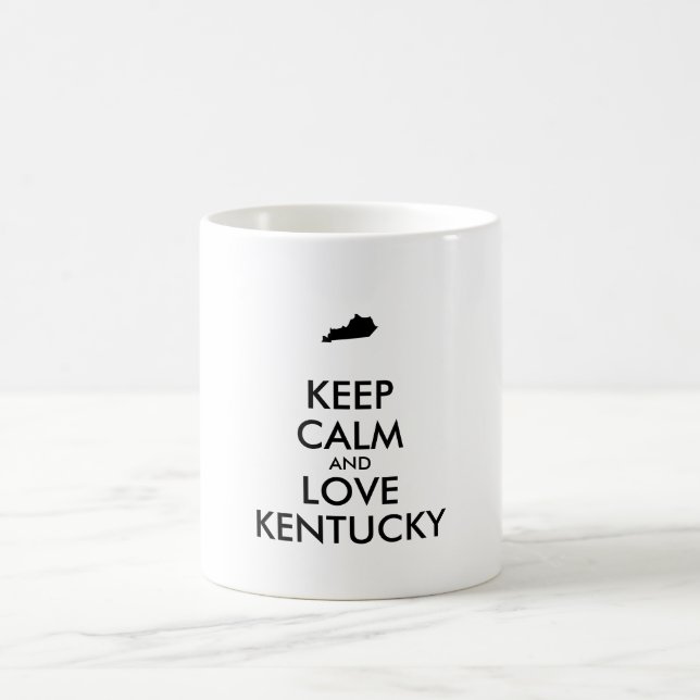 Maßgeschneiderte BEHALTEN CALM und LIEBE KENTUCKY Tasse (Mittel)