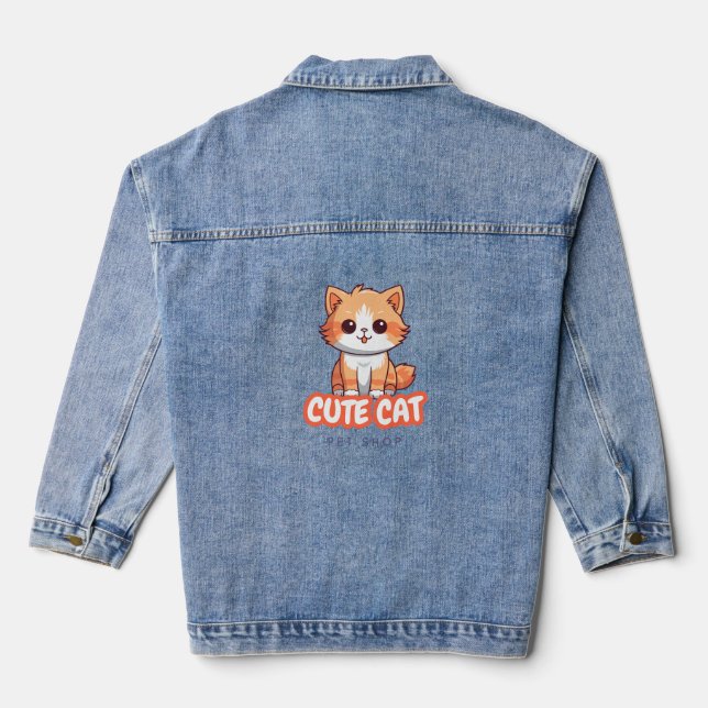 : Maßgeschneiderte bestickte Denim Jeansjacke (Rückseite)