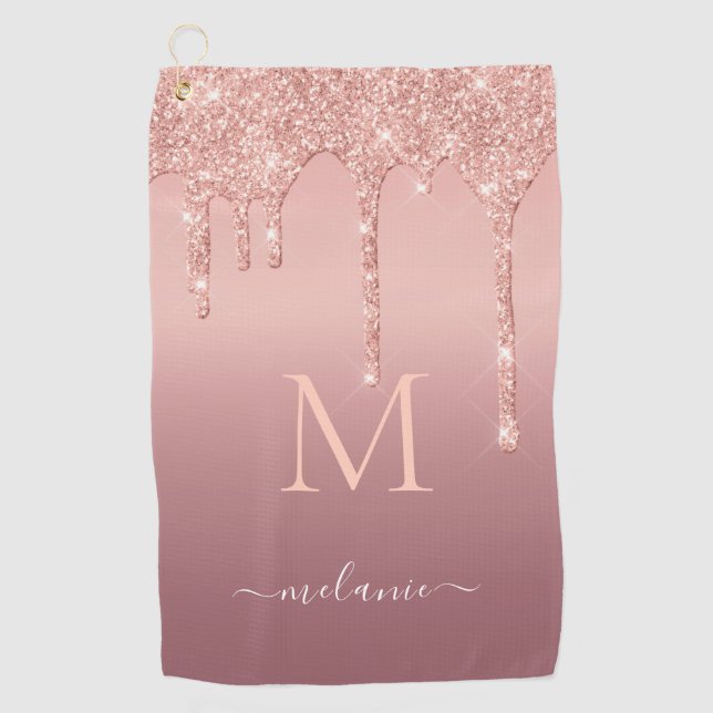 Maßgeschneiderte Bezeichnung Rose Gold Golf Handtu Golfhandtuch (Vorderseite)