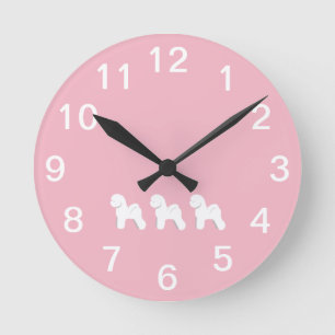 Maßgeschneiderte Bichon Frise Wall Clock Runde Wanduhr