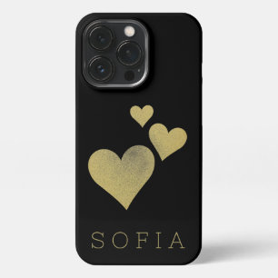 Maßgeschneiderte Black Modern Name Handy Case iPhone 13 Pro Hülle