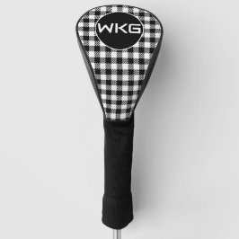 Maßgeschneiderte Black-White Kariert Golf Club Hea Headcover