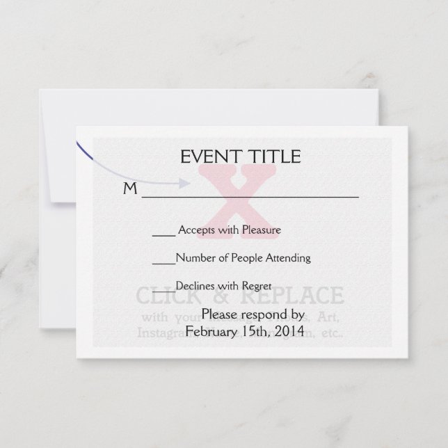 Maßgeschneiderte Blankengeschenkvorlage RSVP Karte (Vorderseite)