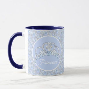 Maßgeschneiderte Blau- und Silbertiara-Tasse Tasse