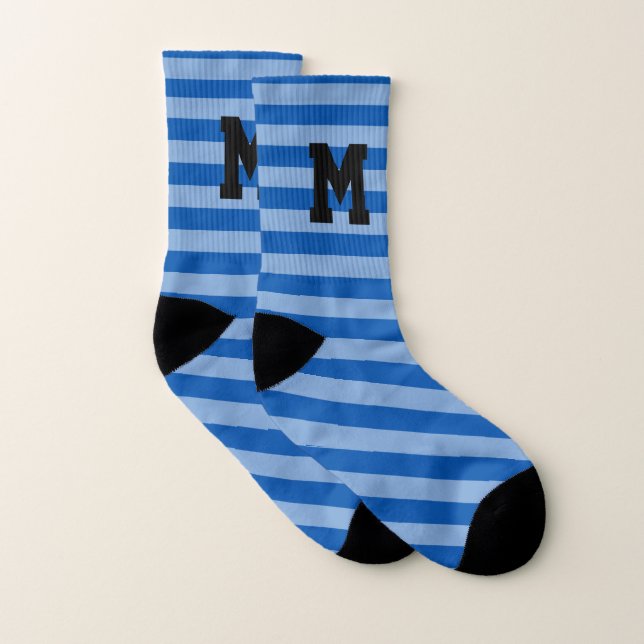 Maßgeschneiderte, blaue Streifen-Muster-Socken Socken (Paar)