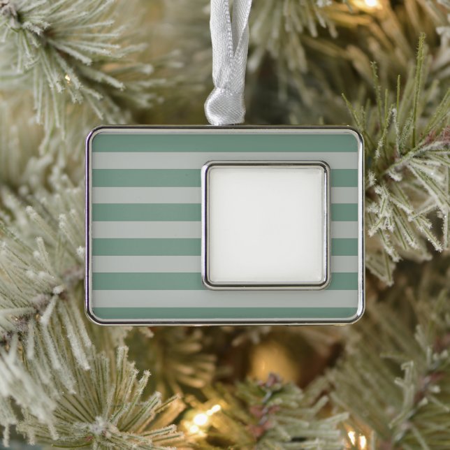 Maßgeschneiderte Blaustreifen Rahmen-Ornament Silber (Baum)