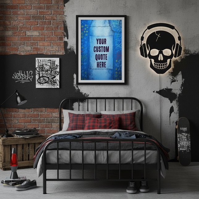 Maßgeschneiderte Blue Abstrakt Street Art Textur Poster (Von Creator hochgeladen)