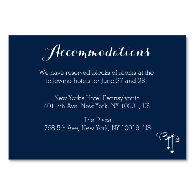 Maßgeschneiderte Blue Hochzeitkarte Tischnummer (Vorderseite)