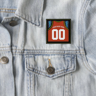 Maßgeschneiderte Blue Orange Red Basketball Sports Button
