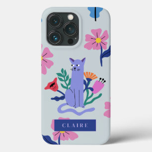 Maßgeschneiderte Blue Russian Cat & Matisse Blume Case-Mate iPhone Hülle