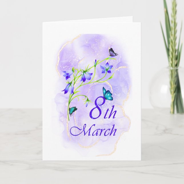 Maßgeschneiderte Bluebell-Blume Karte (Vorderseite)