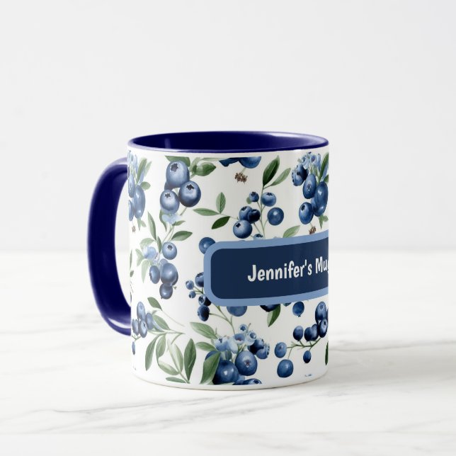 Maßgeschneiderte Blueberry-Tasse Tasse (Vorderseite Links)