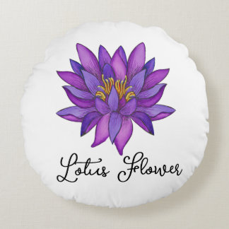 Maßgeschneiderte Blume für handgemalte Lotus Rundes Kissen