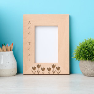 Maßgeschneiderte Blume in Holzrahmen Geätzte Rahmen