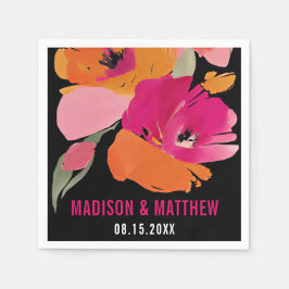 Maßgeschneiderte Blumenhochzeit Napkin - Namen und Serviette