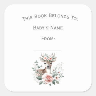 Maßgeschneiderte Blumentierplatte Quadratischer Aufkleber