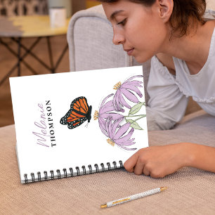 Maßgeschneiderte Blütenschmetterlinge Notizbuch