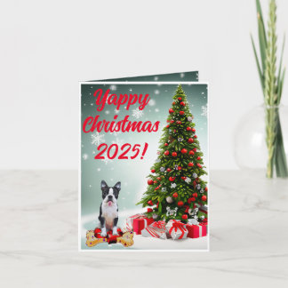 Maßgeschneiderte Boston Terrier Dog Yappy Xmas Car Karte
