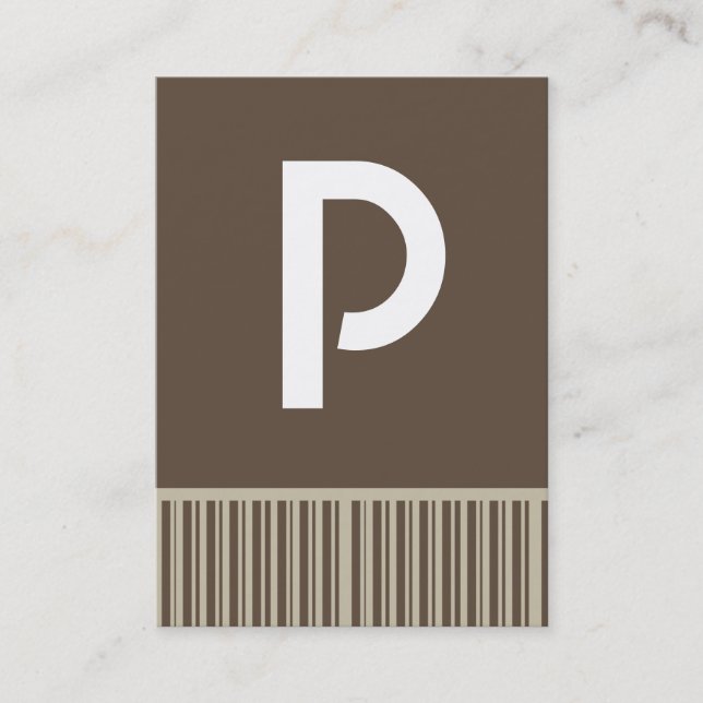 Maßgeschneiderte braune Monogramm-Visitenkarten Visitenkarte (Vorderseite)