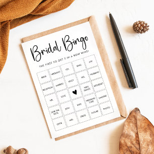Maßgeschneiderte Bridal Bingo Game Card Einladung