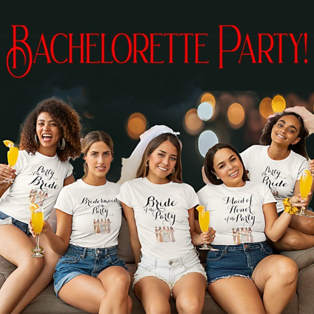 Maßgeschneiderte Bridesmaid des Party Bachelorette T-Shirt (Von Creator hochgeladen)
