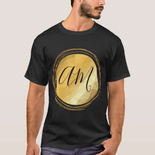 Maßgeschneiderte Buchstaben aus goldfarbenem Metal T-Shirt