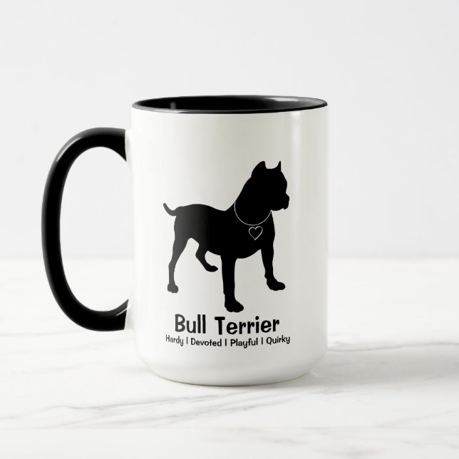 Maßgeschneiderte Bull Terrier Yin Yang Coffee Tass Tasse (Links)