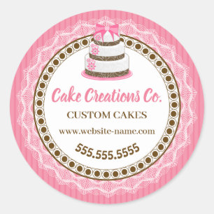 Maßgeschneiderte Cake Packaging Classic Round Stic Runder Aufkleber