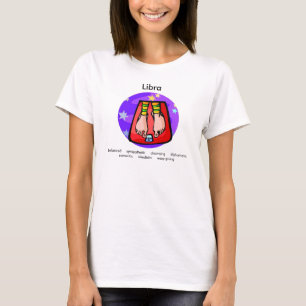 Maßgeschneiderte Cartoon-Libra-Skala T-Shirt