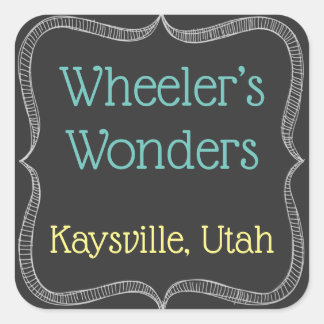 Maßgeschneiderte Chalkboard-Labels Quadratischer Aufkleber