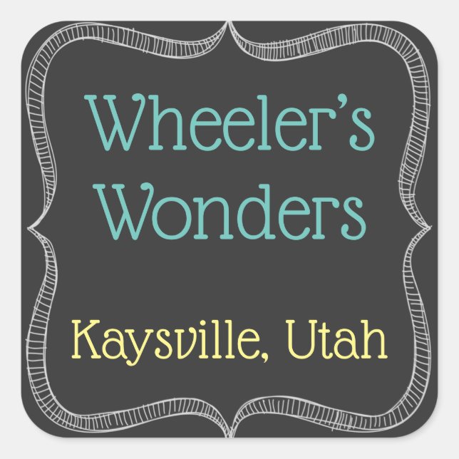 Maßgeschneiderte Chalkboard-Labels Quadratischer Aufkleber (Vorderseite)