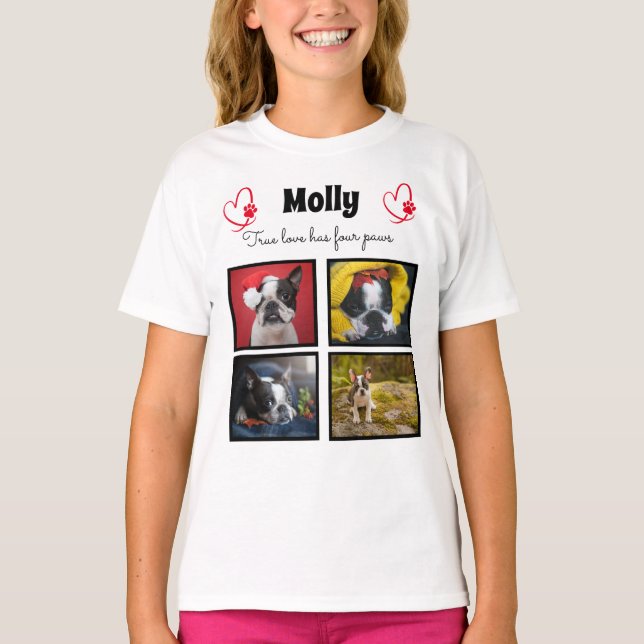 Maßgeschneiderte Collage 4 Fotos T - Shirt für Mäd (Vorderseite)