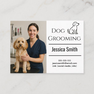 Maßgeschneiderte Dog Groomer Business Card mit Fot Visitenkarte