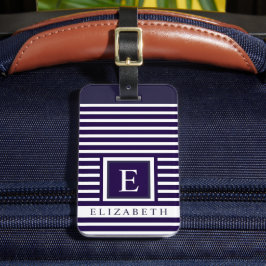 Maßgeschneiderte dunkelblaue Streifen Gepäckanhänger