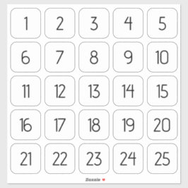 Maßgeschneiderte eckige Zahlenklammer Schwarz auf Aufkleber