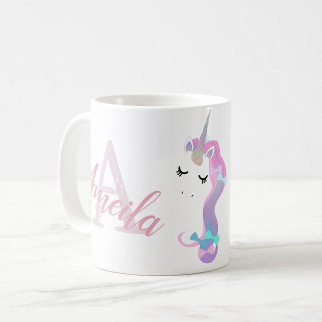 Maßgeschneiderte Einhorntasse Kaffeetasse (Vorderseite Links)