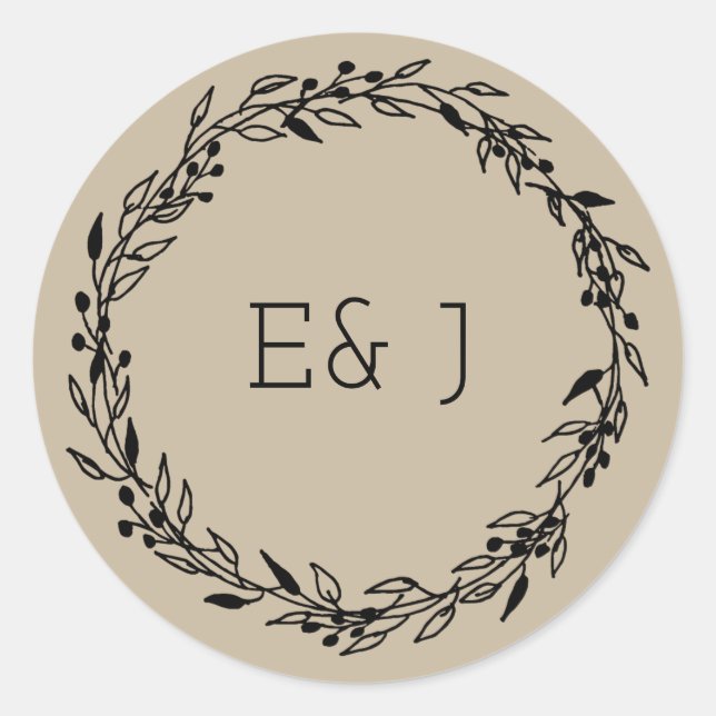 Maßgeschneiderte Einladung Siegel Kraft Handgezeic Runder Aufkleber (Vorderseite)