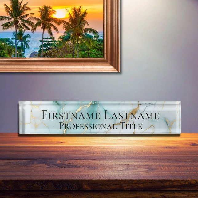 Maßgeschneiderte Elegant Moderne Marmorakryline Namensplakette (Von Creator hochgeladen)