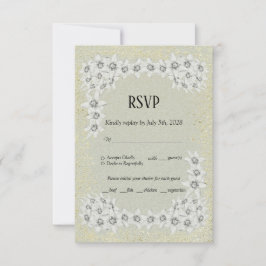 Maßgeschneiderte elegante, blumengoldene RSVP-Kart RSVP Karte