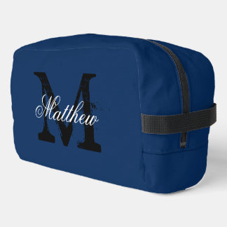 Maßgeschneiderte, elegante marineblaue Toilettenta Waschbeutel