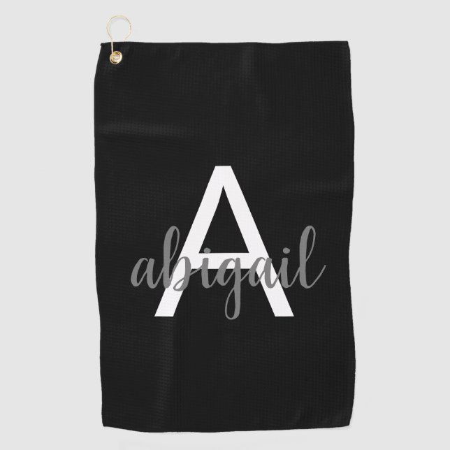 Maßgeschneiderte Elegante Moderne Monogramm Name S Golfhandtuch (Vorderseite)