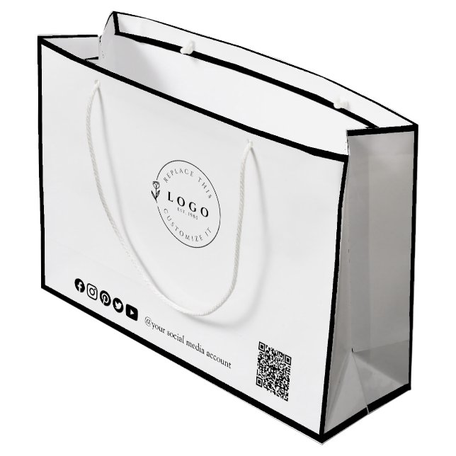 Maßgeschneiderte Eleganz Große Geschenktüte (Rückseite Schrägansicht)