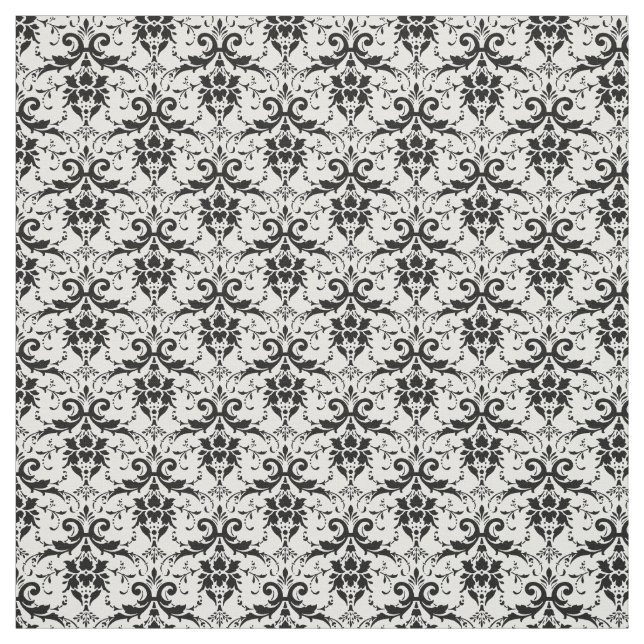 Maßgeschneiderte Fabric-Black & White Damask Stoff (Muster)