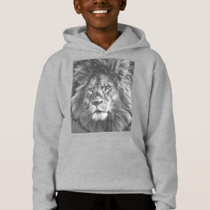 Maßgeschneiderte Face Front Print Kids Boys Grau Hoodie
