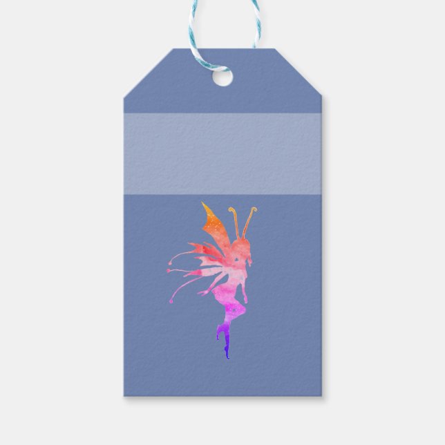 Maßgeschneiderte Fairy-Aquarellmarke Geschenkanhänger (Vorderseite)